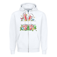 White easter bunny name frame Zipper Hoodie - Artiststas