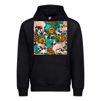 Black american yorkshire pig seamless pattern Urban Hoodie - FaDigitalArtStudio