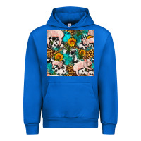 Cobalt american yorkshire pig seamless pattern Urban Hoodie - FaDigitalArtStudio