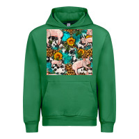 Emerald american yorkshire pig seamless pattern Urban Hoodie - FaDigitalArtStudio