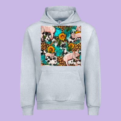 American Yorkshire Pig Seamless Pattern Urban Hoodie Designed By Fadigitalartstudio