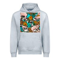 Heather Grey american yorkshire pig seamless pattern Urban Hoodie - FaDigitalArtStudio