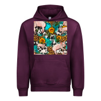 Mauve Wine american yorkshire pig seamless pattern Urban Hoodie - FaDigitalArtStudio