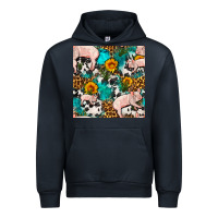 Navy american yorkshire pig seamless pattern Urban Hoodie - FaDigitalArtStudio