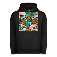 Pigment Black american yorkshire pig seamless pattern Urban Hoodie - FaDigitalArtStudio
