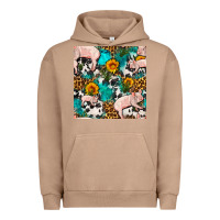 Pigment Burro american yorkshire pig seamless pattern Urban Hoodie - FaDigitalArtStudio