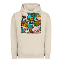 Pigment French Oak american yorkshire pig seamless pattern Urban Hoodie - FaDigitalArtStudio