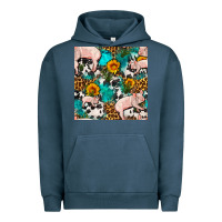 Pigment Midnight Navy american yorkshire pig seamless pattern Urban Hoodie - FaDigitalArtStudio