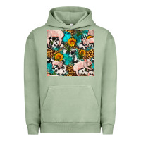 Pigment Oil Green american yorkshire pig seamless pattern Urban Hoodie - FaDigitalArtStudio