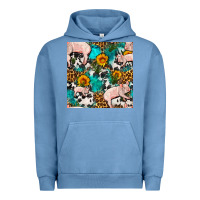 Pigment Pebble Blue american yorkshire pig seamless pattern Urban Hoodie - FaDigitalArtStudio