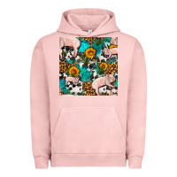 Pigment Salmon american yorkshire pig seamless pattern Urban Hoodie - FaDigitalArtStudio