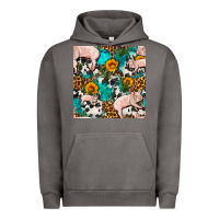 Pigment Tornado american yorkshire pig seamless pattern Urban Hoodie - FaDigitalArtStudio