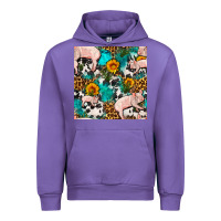 Tulip american yorkshire pig seamless pattern Urban Hoodie - FaDigitalArtStudio