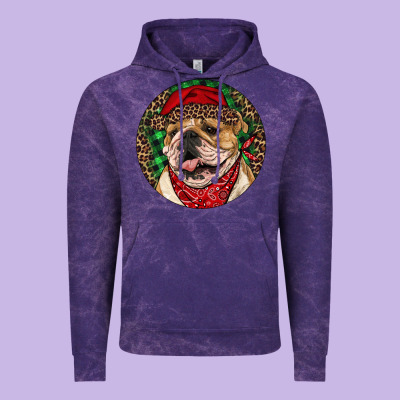 Christmas English Bulldog Vintage Hoodie Designed By Ranaportraitstore