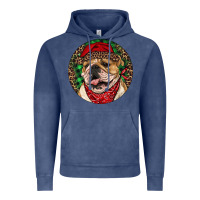 Vintage Denim Christmas English Bulldog Vintage Hoodie - RanaPortraitStore