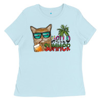 Baby Blue hello summer Ladies Tee - SublimationCraftShop