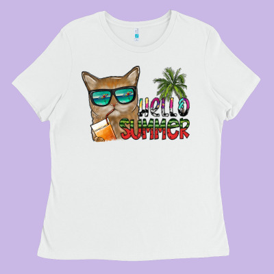 Hello Summer Ladies Tee Designed By Sublimationcraftshop