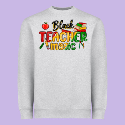 Black Teacher Magic Juneteenth Heavyweight Sweatshirt Designed By Maliassmallbusiness