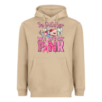 Mushroom In October We Wear Pink Breast Cancer Awareness Heavyweight Hoodie - texasbilliewilder
