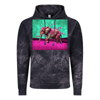 Cloud Black colorful elephant Vintage Hoodie - LillyAllenDesigns