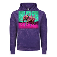 Cloud Purple colorful elephant Vintage Hoodie - LillyAllenDesigns