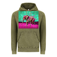 Vintage Olive colorful elephant Vintage Hoodie - LillyAllenDesigns