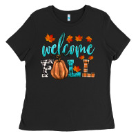Black welcome fall Ladies Tee - HRA Design Shop