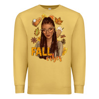 Antique Gold Fall vibes afro woman Premium Sweatshirt - NancyCooperArtShop