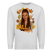 Dove Grey Fall vibes afro woman Premium Sweatshirt - NancyCooperArtShop