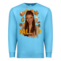 Ocean Blue Fall vibes afro woman Premium Sweatshirt - NancyCooperArtShop
