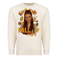 Sandshell Fall vibes afro woman Premium Sweatshirt - NancyCooperArtShop