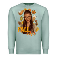 Seafoam Fall vibes afro woman Premium Sweatshirt - NancyCooperArtShop