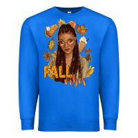 True Royal Fall vibes afro woman Premium Sweatshirt - NancyCooperArtShop