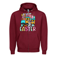 Burgundy happy easter train Zipper Hoodie - Artiststas