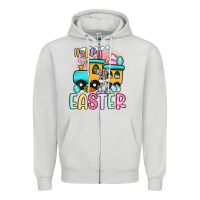 Dove Grey happy easter train Zipper Hoodie - Artiststas