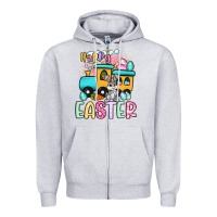 Heather Grey happy easter train Zipper Hoodie - Artiststas