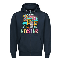 Navy happy easter train Zipper Hoodie - Artiststas