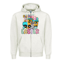 Oatmeal Heather happy easter train Zipper Hoodie - Artiststas