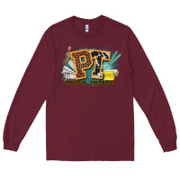 Burgundy pt physical therapist western Long Sleeve Tee - NancyCooperArtShop