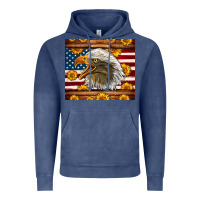Vintage Denim American Flag Eagle Vintage Hoodie - LillyAllenDesigns
