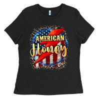 Black American honey 4th of july Ladies Tee - CowGirlArtShop