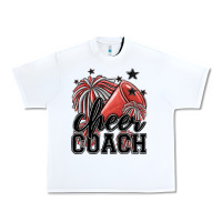 White cheer coach Urban Heavy Tee - MaliasSmallBusiness