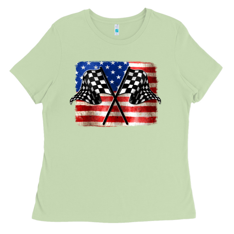 American Racing Flag Ladies Tee by JahusDesignShop | Teevron