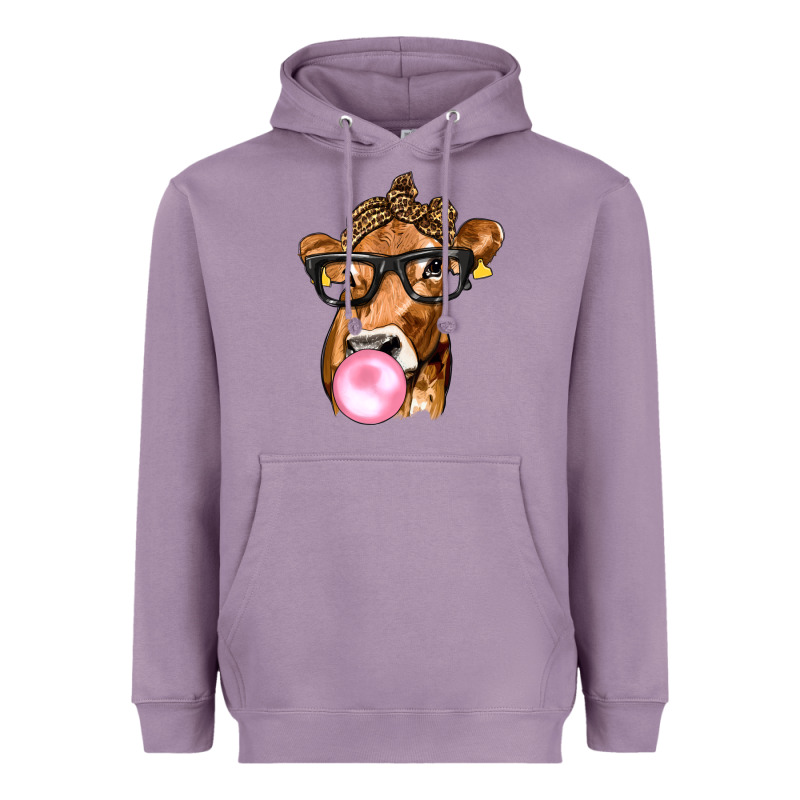 Cow Lick With Leopard Bandana Heavyweight Hoodie by texasbilliewilder | Teevron