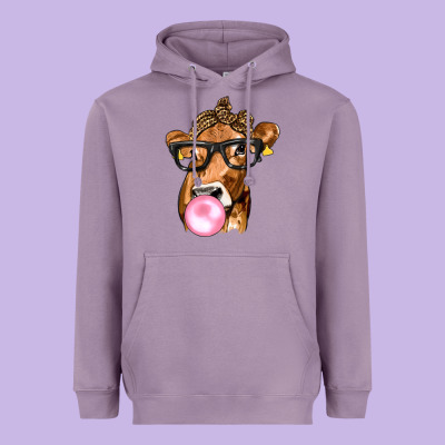 Cow Lick With Leopard Bandana Heavyweight Hoodie Designed By Texasbilliewilder