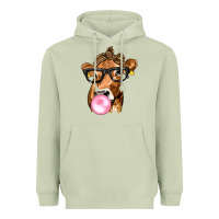 Matcha Cow Lick with Leopard Bandana Heavyweight Hoodie - texasbilliewilder