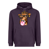 Plum Cow Lick with Leopard Bandana Heavyweight Hoodie - texasbilliewilder