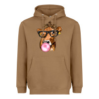 Toasted Coconut Cow Lick with Leopard Bandana Heavyweight Hoodie - texasbilliewilder
