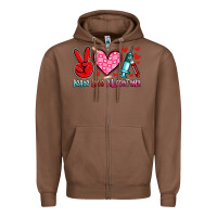 Chestnut peace love phlebotomy Zipper Hoodie - Artiststas