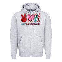 Heather Grey peace love phlebotomy Zipper Hoodie - Artiststas